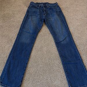 Abercrombie & Fitch Men's Dark Blue Straight Jeans